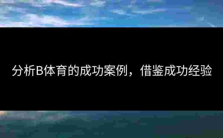 分析B体育的成功案例，借鉴成功经验