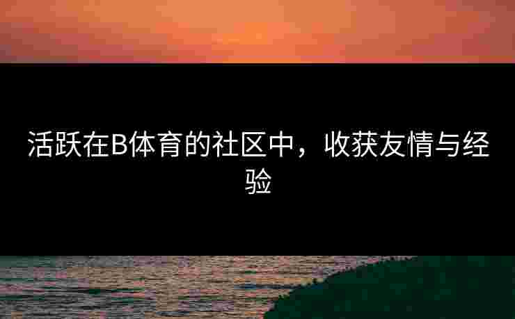 活跃在B体育的社区中，收获友情与经验