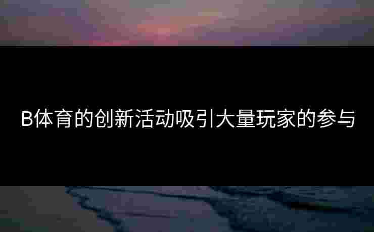 B体育的创新活动吸引大量玩家的参与